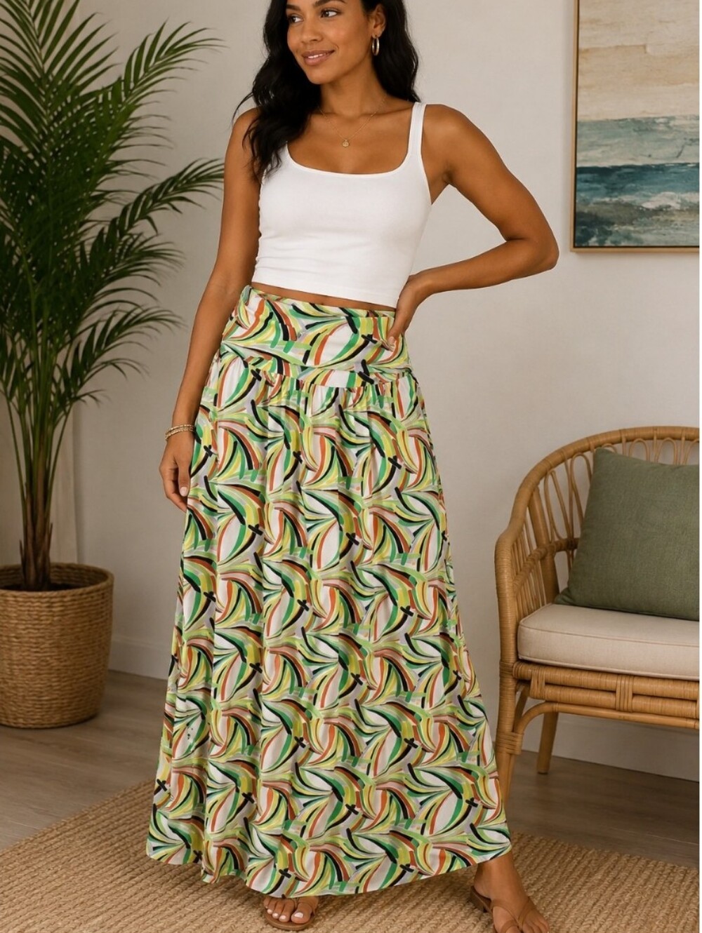 Lapis Y2K Maxi Skirt Women's Boho Retro Large